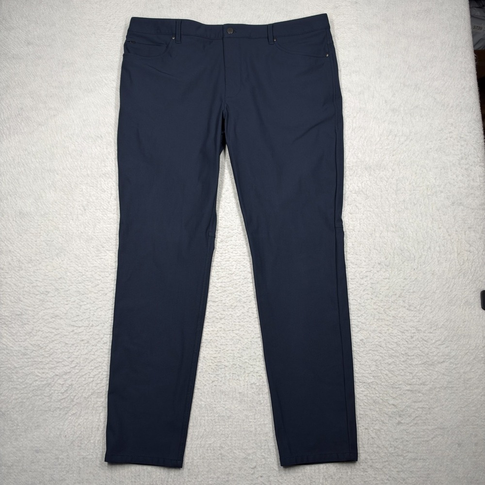 7 Diamond Infinity Pants Blue Performance Chino Stretch Slim Fit Men's 38x32